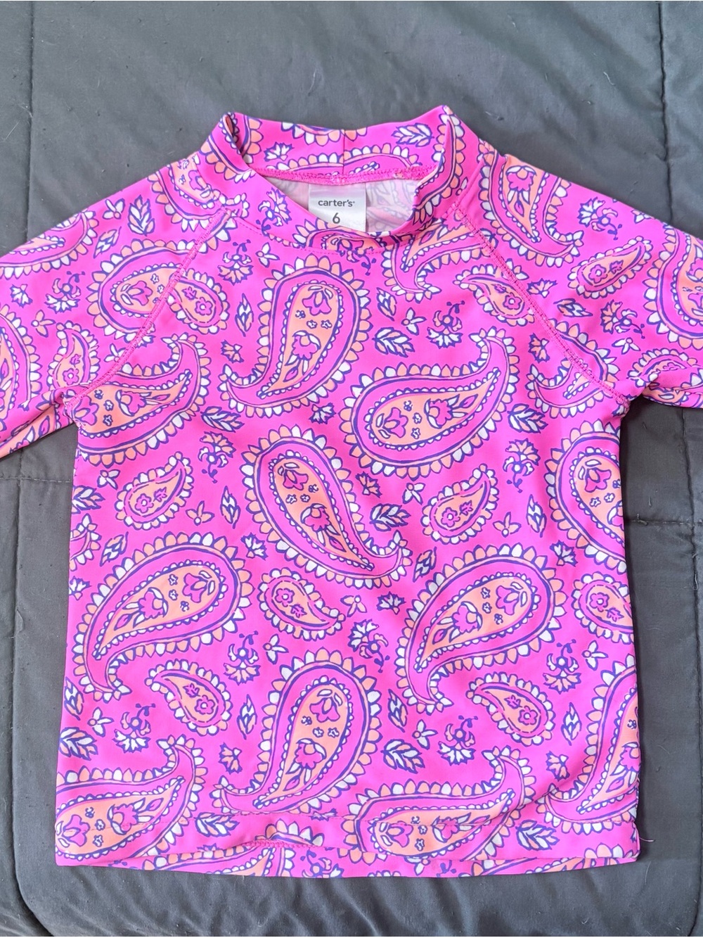 Carter's Girls Pink Paisley Swim Rashguard